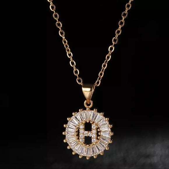 3/$30 💛 Initial Rhinestone Charm Necklace - Picture 10 of 16